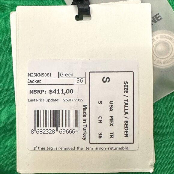 Nocturne Oversized Quilted Jacket - Green - Size Small - Picture 6 of 6